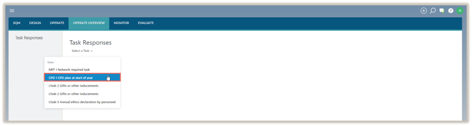 Seleccione una tarea.
